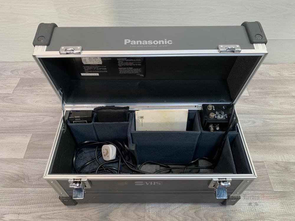 A Panasonic NV-MS1 S-VHS movie camera with Panasonic VW-SHS1 movie