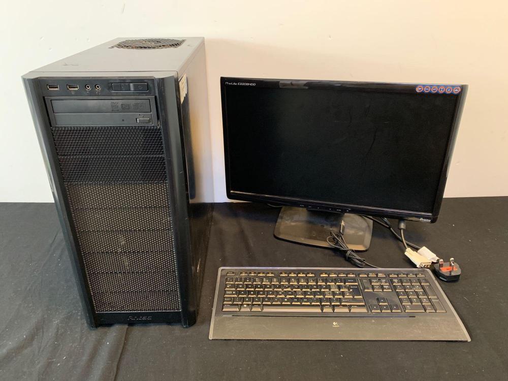 An Antec Windows 7 desktop with Corsair fan cooling system (hard