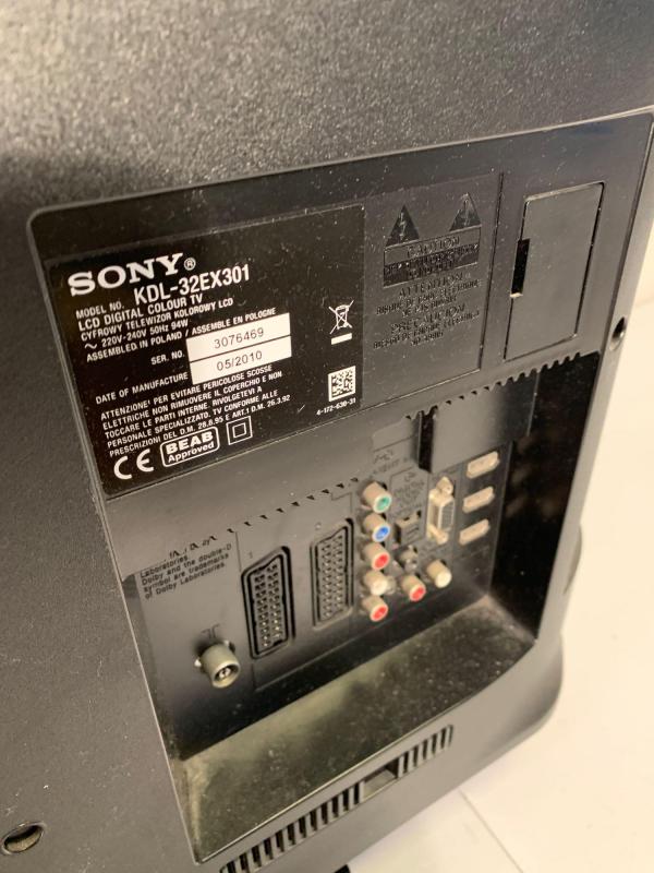 A Sony Bravia 32'' flat screen television model no: KDL-32EX301.