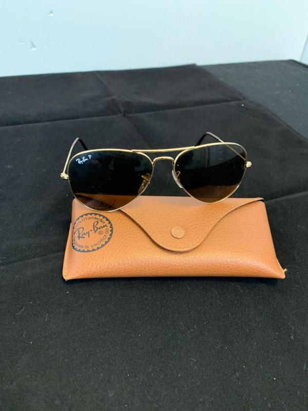 A pair of ladies Ray-Ban P aviator sunglasses with case Model-RB3025